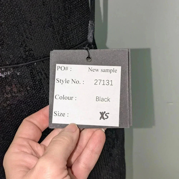 NWT Mac Duggal Black Sequined Sample dress Style 27131 - Picture 2 of 4